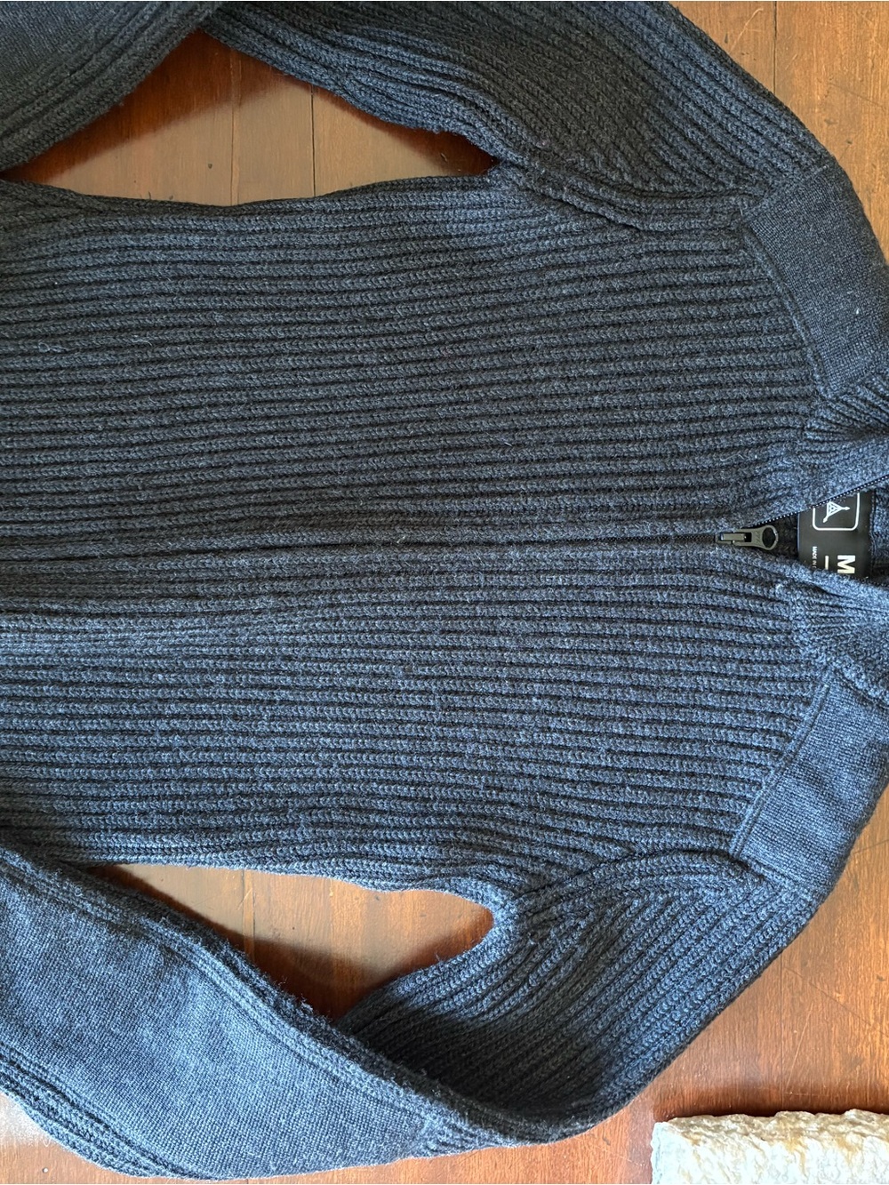 Triple Aught Design Women's Ribbed Zip Cardigan, 100% Merino, Black, SMALL